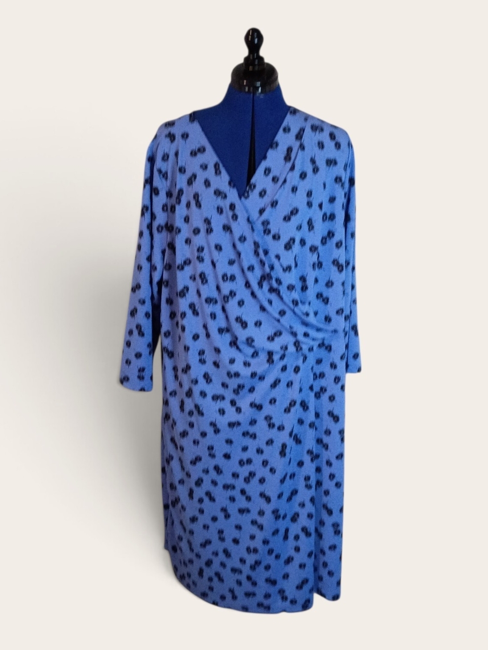 Talbots Blue Floral-Print Wrap Dress